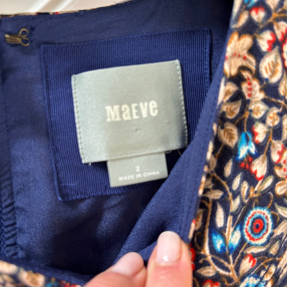 Maeve Anthropologie Brindille Sheath Navy Floral Mini Dress